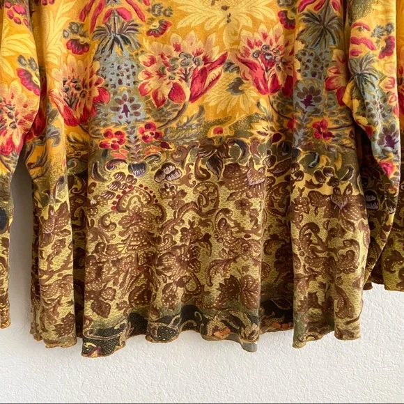 Coldwater Creek Floral Beaded Paisley Cotton Top Blouse SZ 2X - Picture 5 of 6